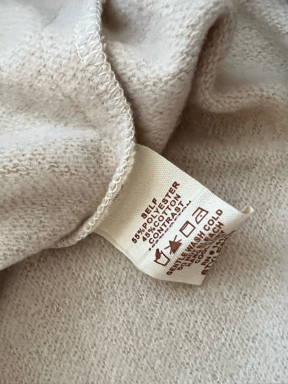 Hem & Thread Cream V-Neck Hooded Sweater with Mauve Trim - Picture 5 of 6